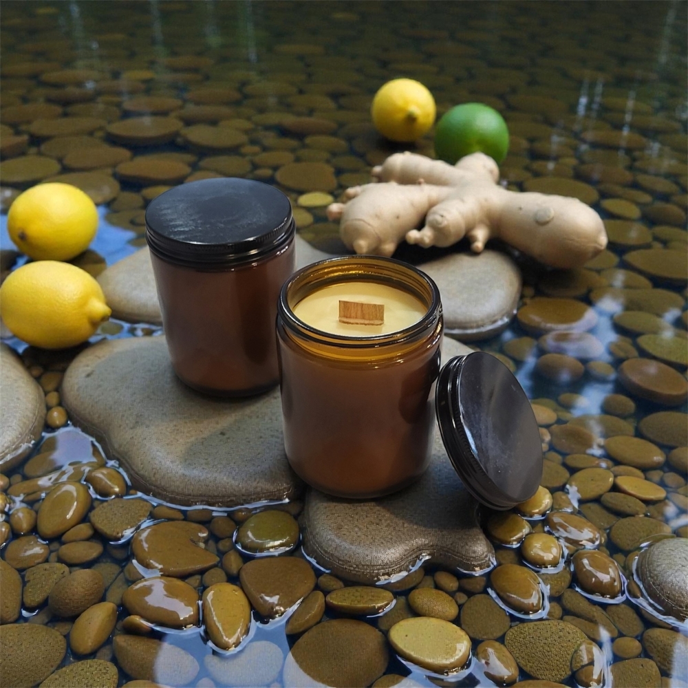 Ginger Ylang Ylang Candle Soy & Beeswax Pure Blend Aromatherapy Orchid & Vine - Picture 3 of 3